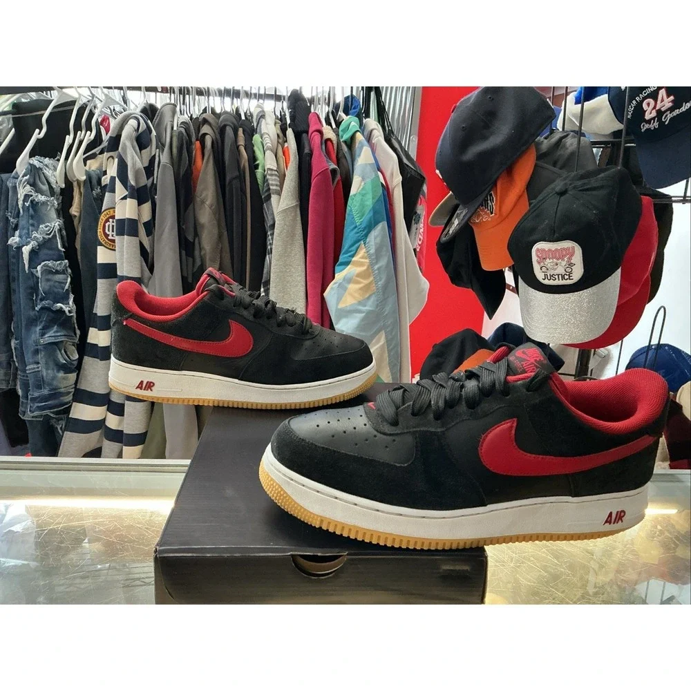 Nike Air Force 1 Low '07 LV8 Black Red-size 10.5 IB6388-004